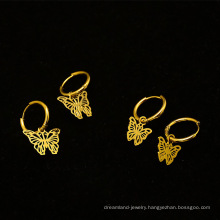 2020 fashion jewelry 18k gold-plated hollow drop earrings butterfly earrings